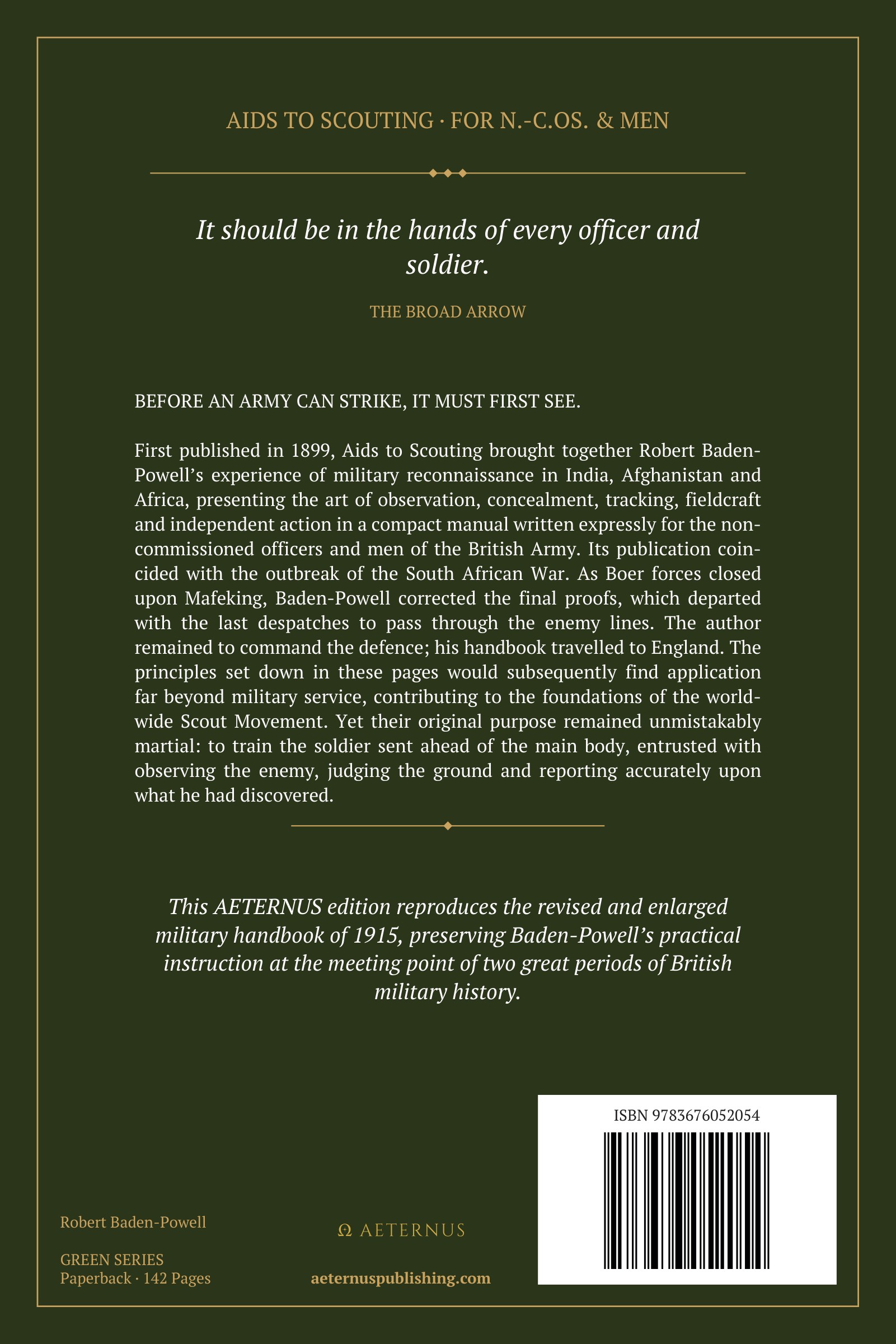 Back cover of Aids to Scouting for N.-C.Os. & Men