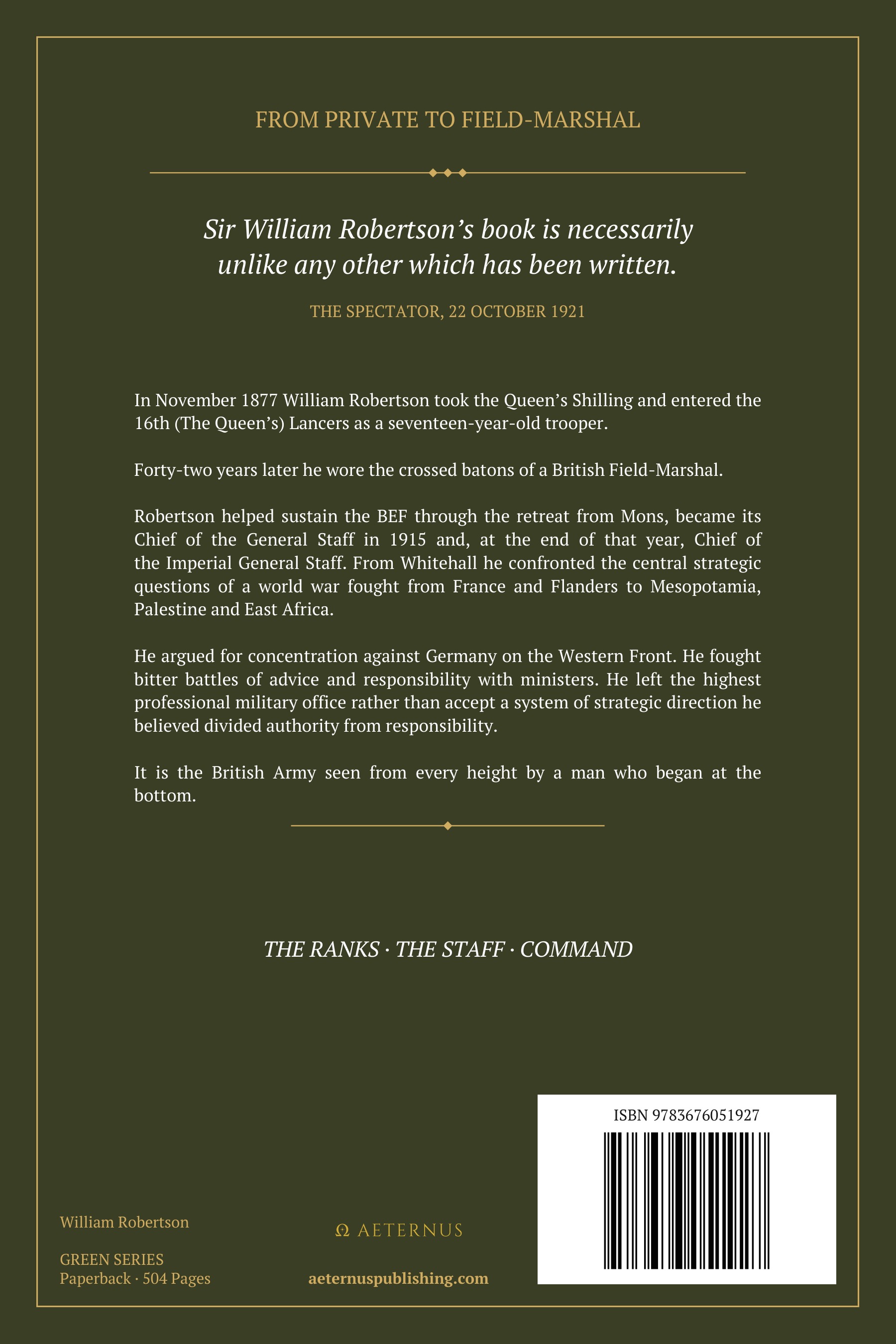 Back cover of From Private to Field-Marshal