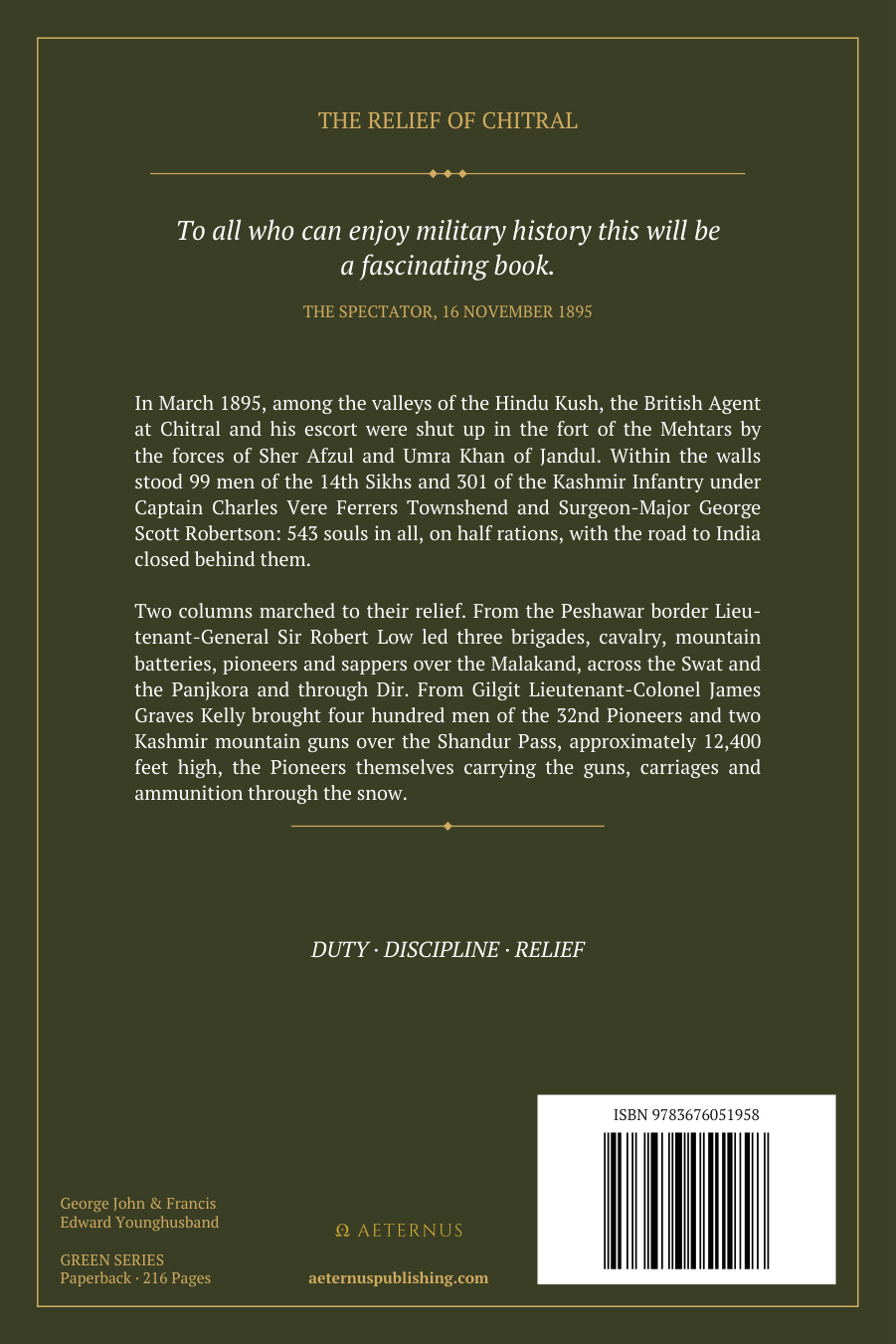 Back cover of The Relief of Chitral
