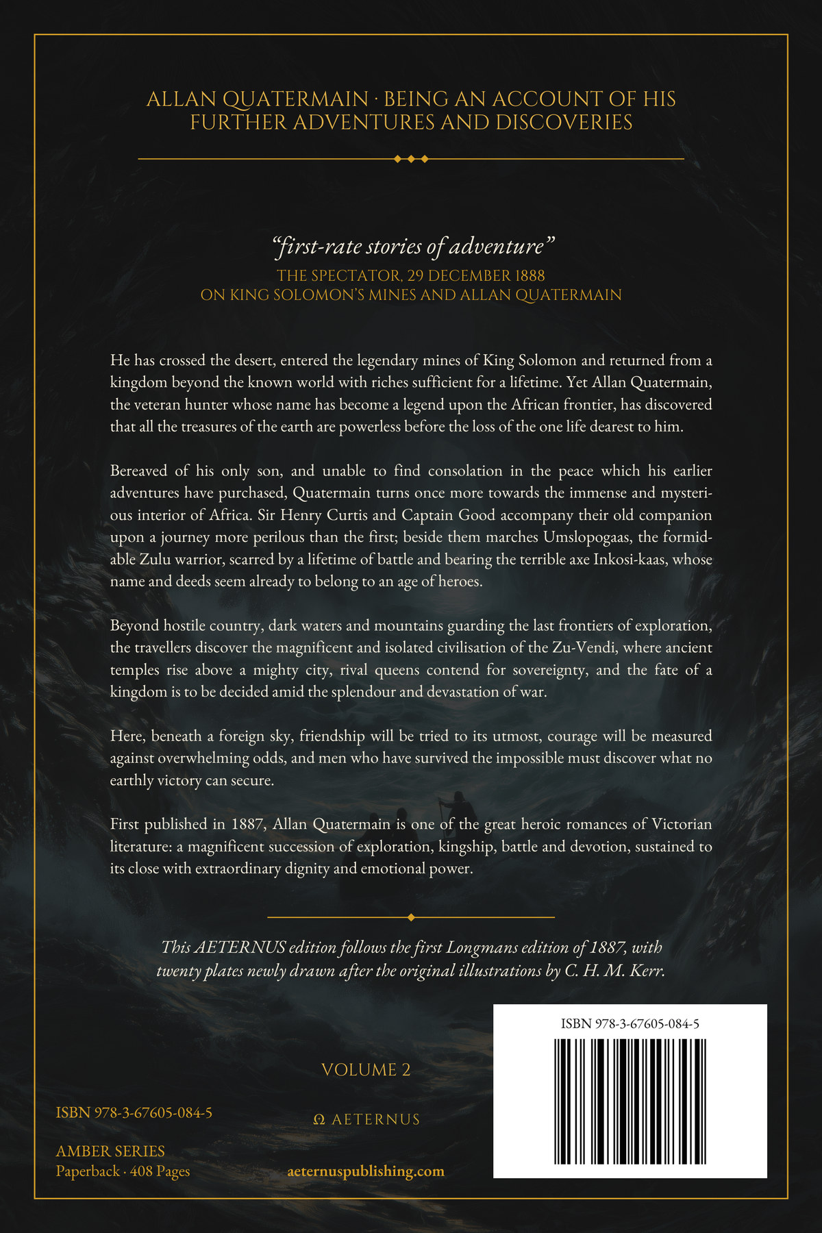 Back cover of Allan Quatermain